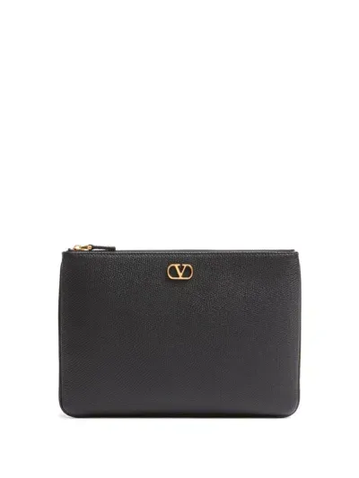 Valentino Garavani Medium Flat Clutch Bag In Black