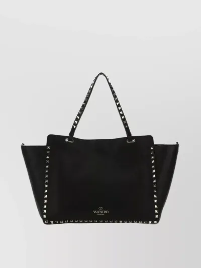 Valentino Garavani Medium Rockstud Leather Shoulder Bag In Nero