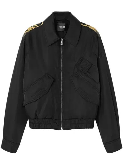 Versace La Coupe Des Dieux Bomber Jacket In Black