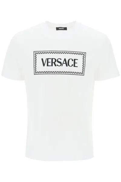 Versace Embroidered Logo T-shirt In Multicolor