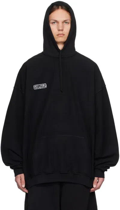 Vetements Black Inside-out Label Hoodie