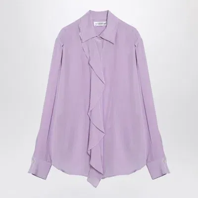 Victoria Beckham Lilac Shirt With Ruffles In Pink