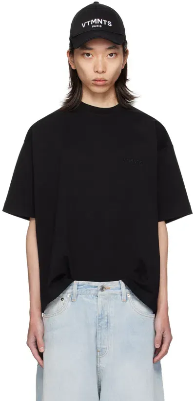 Vtmnts Black Embroidered T-shirt