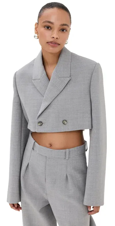 Wardrobe.nyc Wardrobe. Nyc Crop Blazer Grey Marl