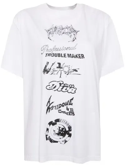 We11 Done Multi Logo T-shirt In White