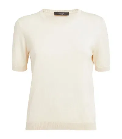 Weekend Max Mara Silk-cotton T-shirt In White