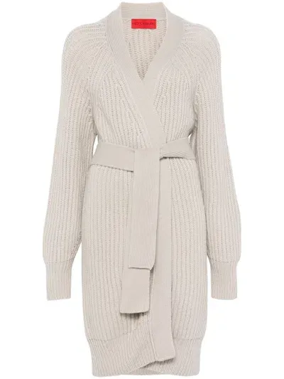 Wild Cashmere Belted Cardigan In Beige