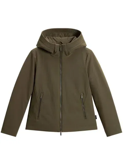 Woolrich Zip-fastening Hooded Jacket In Green