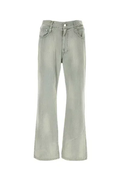 Wooyoungmi Logo-patch Wide-leg Jeans In Blue