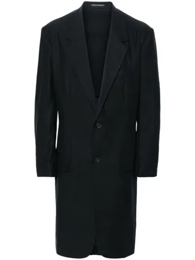 Yohji Yamamoto Graphic-print Coat In Black