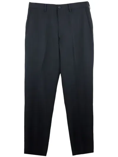 Yohji Yamamoto Tapered Wool Trousers In Black