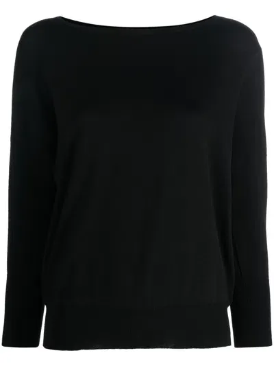 Zanone Boat-neck Jumper In Black