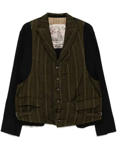 Ziggy Chen Panelled Shirt In Green