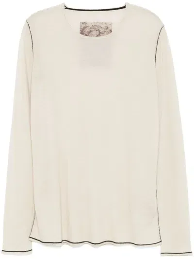 Ziggy Chen Raised-seam T-shirt In Neutrals