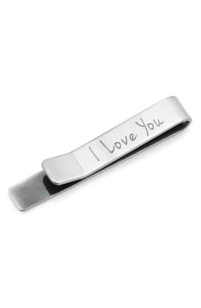 Cufflinks, Inc I Love You Tie Bar In Silver