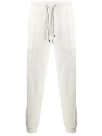 Brunello Cucinelli Zipped Cuffs Track Pants In White