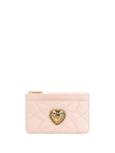 Dolce & Gabbana Medium Devotion Cardholder In Pink