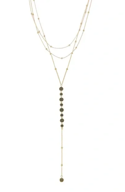 Ettika Triple Layer Y-necklace In Black