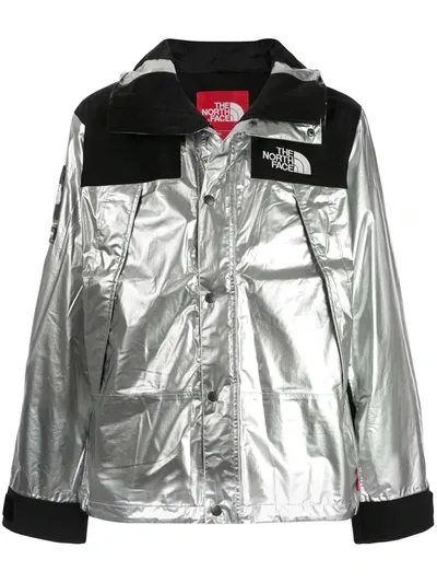 Supreme X The North Face Metallic Mountain Parka In Silver