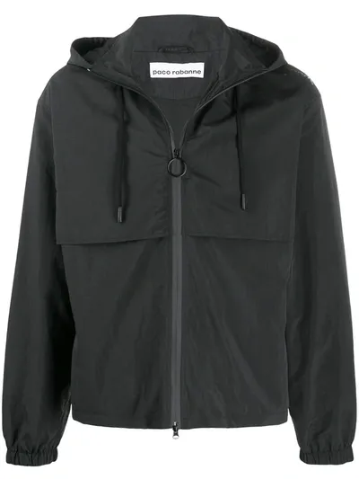 Rabanne Drawstring Hooded Jacket In Black