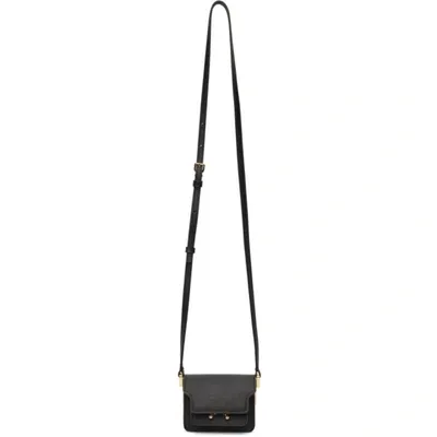 Marni Trunk New Nano Leather Crossbody Bag In Black