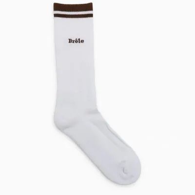 Drôle De Monsieur White Cotton Sports Socks