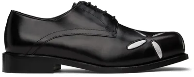 Stefan Cooke Slashed Square Toe Lace-up Shoes In Black