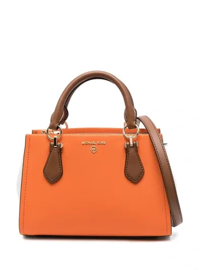 Michael Kors Marilyn Small Leather Crossbody Bag In Orange