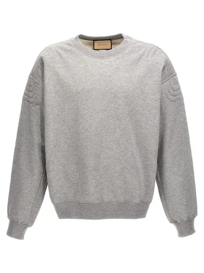 Gucci Logo Print Sweatshirt In Gray