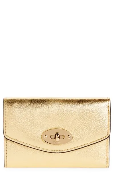 Mulberry Darley Folded Leather Wallet In Gold