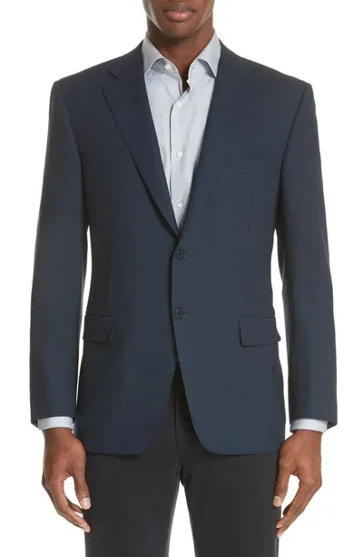 Canali Classic Fit Wool Blazer In Navy