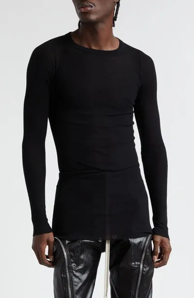 Rick Owens Forever Rib Jersey T-shirt In Schwarz