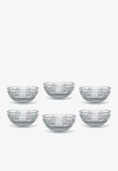 Baccarat Arabesque Crystal Bowl - Set Of 6 In Transparent