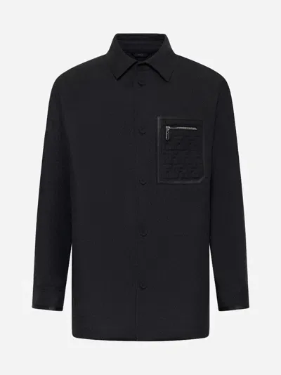 Fendi Cashmere Overshirt In Black