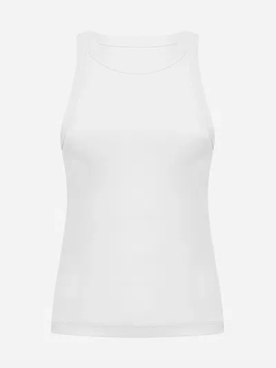 Totême Cotton Ribbed Knit Tank Top In White