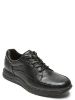 Rockport Edge Hill Apron Toe Sneaker In Black Leather