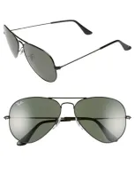 Ray Ban Standard Original 58mm Aviator Sunglasses In Black