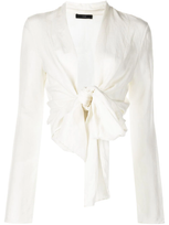 Voz V-neck Wrap Blouse In White