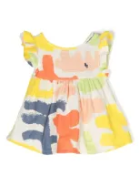 Bobo Choses Babies' Carnival-print Woven Dress In White