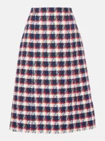 Carolina Herrera Patterened Cotton-blend A-line Midi Skirt In Multi