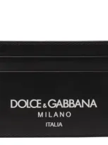 Dolce & Gabbana Leather Logo Cardholder In Black