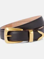 Khaite Benny Leather Belt In Brown