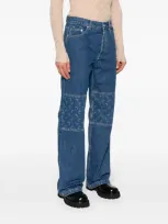 Marine Serre Regenerated Wide-leg Jeans In Bl50 Blue