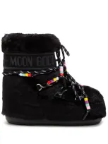 Moon Boot Mb Icon Low Faux Fur Beads In Black