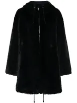 P.a.r.o.s.h Hooded Faux-fur Coat In Blue