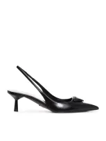 Prada Patent Leather Slingback Pumps In Black