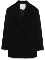 Remain Womens Woven Long Sleeves One-button Blazer In Black