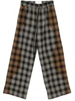 Song For The Mute Tartan-check Trousers In Grey