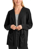 Splendid Georgie Hoodied Cardigan In Black