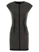 Sportmax Volante - Crew-neck Dress With Micro Studs In Black